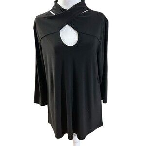 Last Tango Black Cut Out‎ 3/4 Sleeve Tunic Sz L